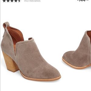 Jeffrey Campbell Rosalee taupe suede booties